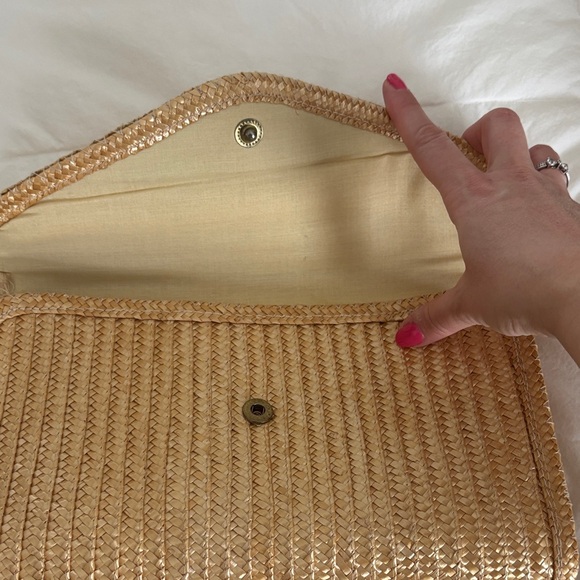 Woven Straw Envelope Clutch - Natural - Picture 3 of 6